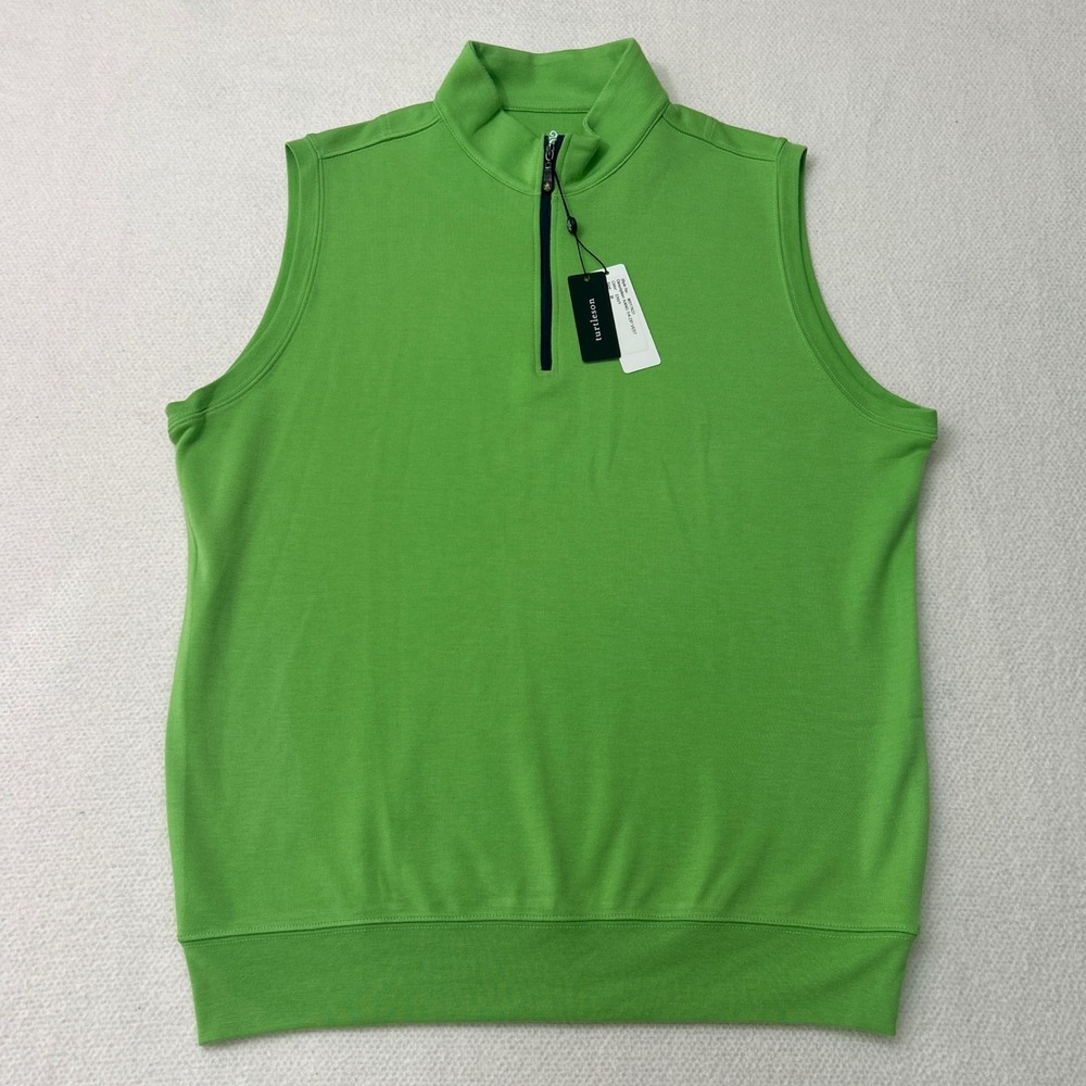 New with Tags Turtleson Kang 1/4 Zip Vest Envy Green Mens Medium MS17K31